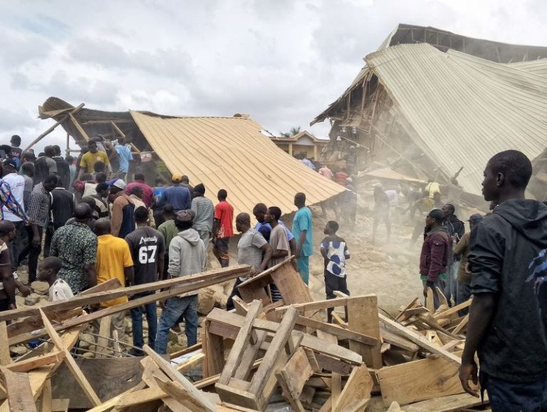 21 people die as school building collapses in Nigeria when students were taking exam