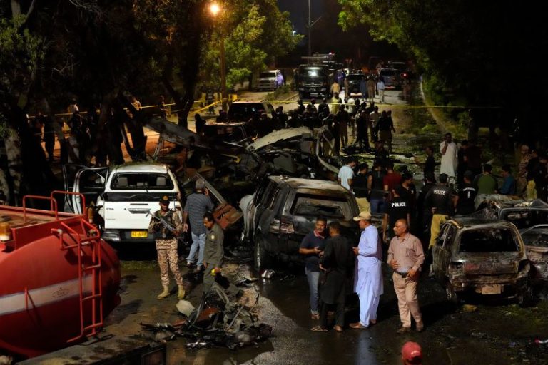 A massive blast outside Karachi Airport in Pakistan kills 2 and injures at least 8