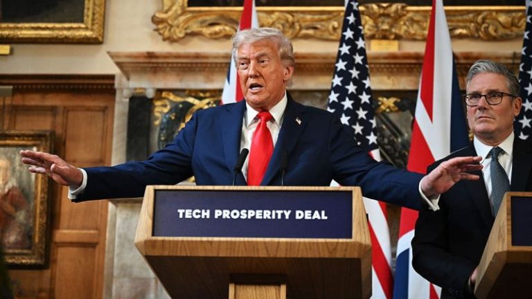 Trump caps UK trip with $350B tech pact, heads to Arizona for Kirk’s memorial service